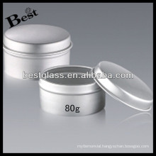 silver round face cream 80g aluminum jars , cosmetic aluminum jar, cosmetic packaging container jars